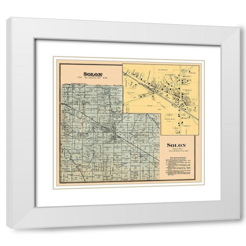 Solon Ohio Landowner - Titus 1876 White Modern Wood Framed Art Print with Double Matting by Titus