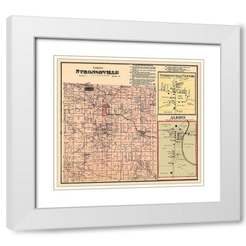 Strongsville Ohio Landowner - Titus 1876 White Modern Wood Framed Art Print with Double Matting by Titus