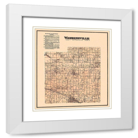 Warrensville Ohio Landowner - Titus 1876 White Modern Wood Framed Art Print with Double Matting by Titus
