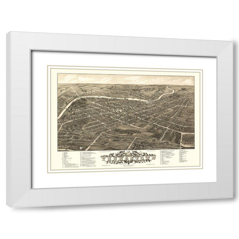 Youngstown Ohio - Stoner 1882 White Modern Wood Framed Art Print with Double Matting by Stoner