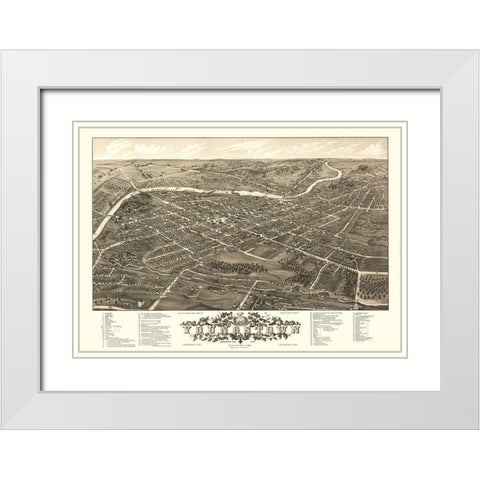 Youngstown Ohio - Stoner 1882 White Modern Wood Framed Art Print with Double Matting by Stoner