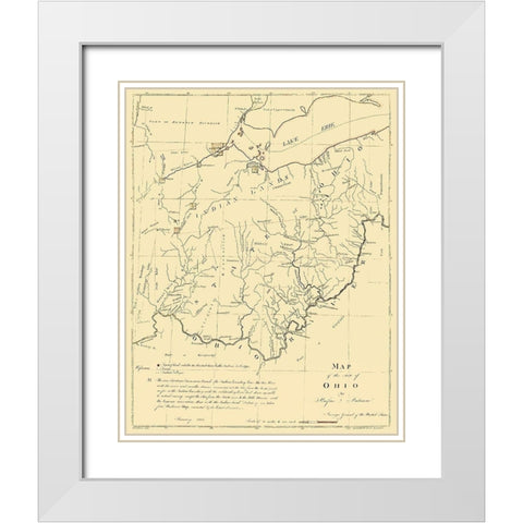 Ohio - Putnam 1804 White Modern Wood Framed Art Print with Double Matting by Putnam