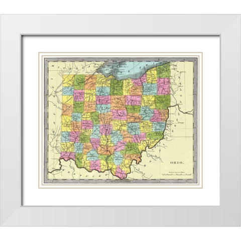 Ohio - Burr 1831 White Modern Wood Framed Art Print with Double Matting by Burr