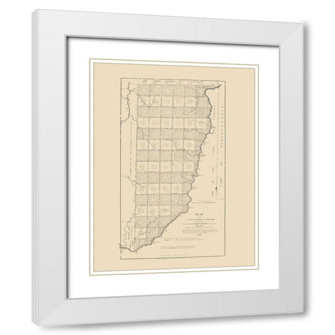 Ohio Territory - Hutchins 1814 White Modern Wood Framed Art Print with Double Matting by Hutchins