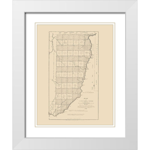 Ohio Territory - Hutchins 1814 White Modern Wood Framed Art Print with Double Matting by Hutchins