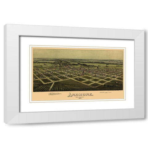 Ardmore Oklahoma - Fowler 1891 White Modern Wood Framed Art Print with Double Matting by Fowler