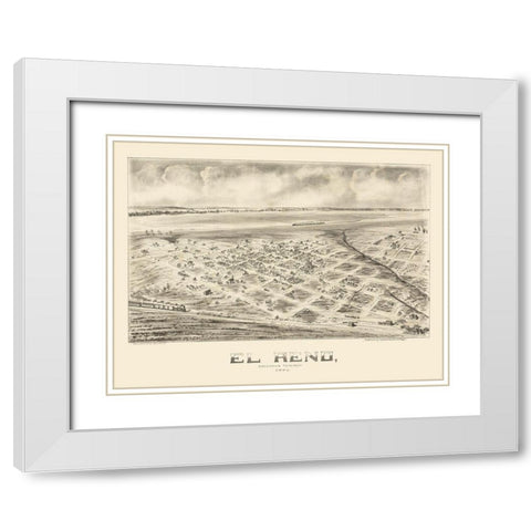 El Reno Oklahoma - Fowler 1891 White Modern Wood Framed Art Print with Double Matting by Fowler