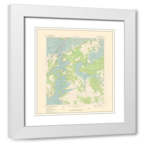 Longtown Oklahoma Quad - USGS 1971 White Modern Wood Framed Art Print with Double Matting by USGS