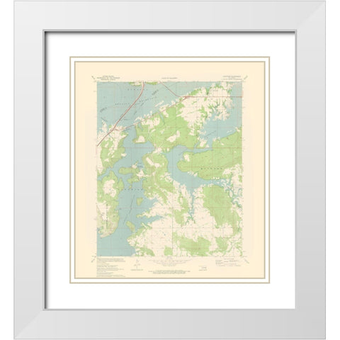 Longtown Oklahoma Quad - USGS 1971 White Modern Wood Framed Art Print with Double Matting by USGS