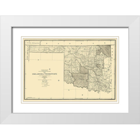 Oklahoma Arapahoe Territory - 1894 White Modern Wood Framed Art Print with Double Matting by King