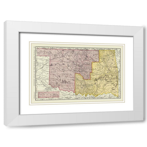 Oklahoma Indian Territory - Rand McNally 1897 White Modern Wood Framed Art Print with Double Matting by Rand McNally