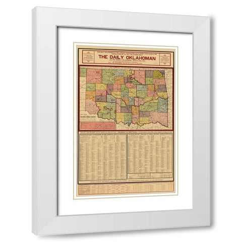 Oklahoma Indian Territory - Geographical Pub 1905 White Modern Wood Framed Art Print with Double Matting by Geographical Pub