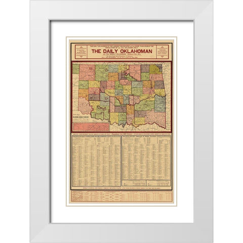 Oklahoma Indian Territory - Geographical Pub 1905 White Modern Wood Framed Art Print with Double Matting by Geographical Pub