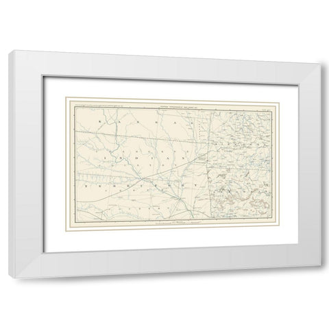 Oklahoma Indian Territory and Surrounding States White Modern Wood Framed Art Print with Double Matting by Bien