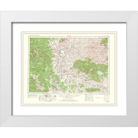 Bend Oregon Quad - USGS 1964 White Modern Wood Framed Art Print with Double Matting by USGS