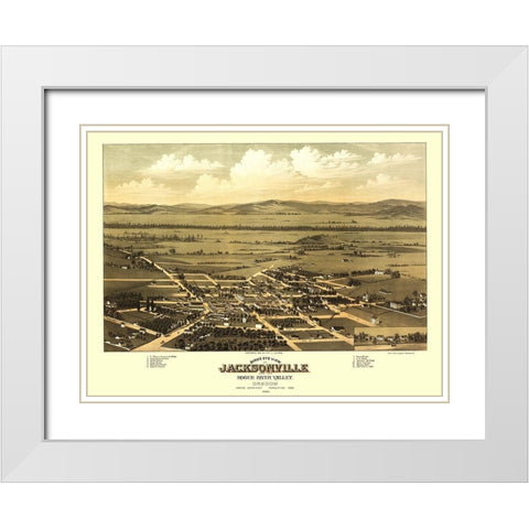 Jacksonville Oregon - Walpole 1883 White Modern Wood Framed Art Print with Double Matting by Walpole