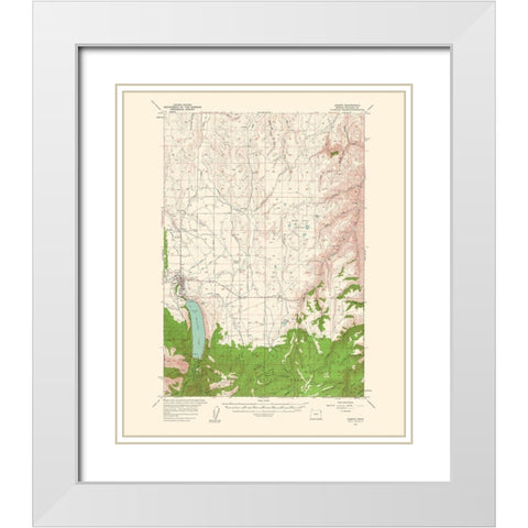 Joseph Oregon Quad - USGS 1963 White Modern Wood Framed Art Print with Double Matting by USGS