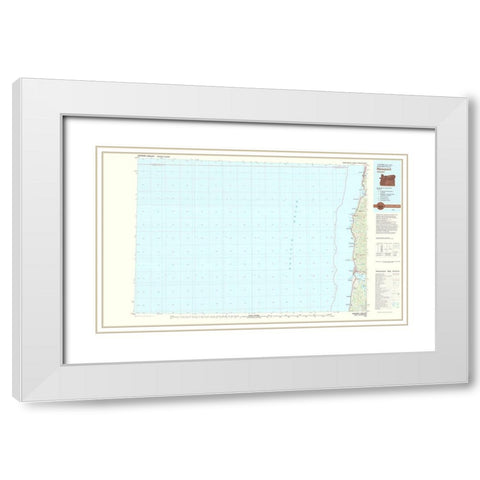 Newport Oregon Quad - USGS 1981 White Modern Wood Framed Art Print with Double Matting by USGS