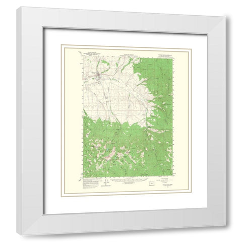 Prairie City Oregon Quad - USGS 1968 White Modern Wood Framed Art Print with Double Matting by USGS