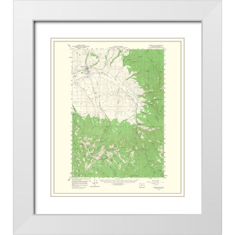 Prairie City Oregon Quad - USGS 1968 White Modern Wood Framed Art Print with Double Matting by USGS