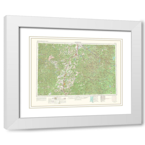 Roseburg Oregon Quad - USGS 1967 White Modern Wood Framed Art Print with Double Matting by USGS
