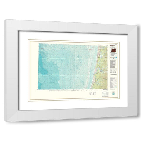 Reedsport Oregon Quad - USGS 1980 White Modern Wood Framed Art Print with Double Matting by USGS