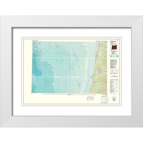 Reedsport Oregon Quad - USGS 1980 White Modern Wood Framed Art Print with Double Matting by USGS