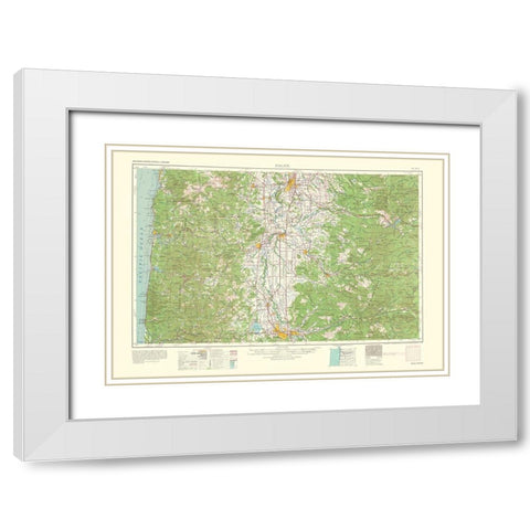 Salem Oregon Quad - USGS 1963 White Modern Wood Framed Art Print with Double Matting by USGS
