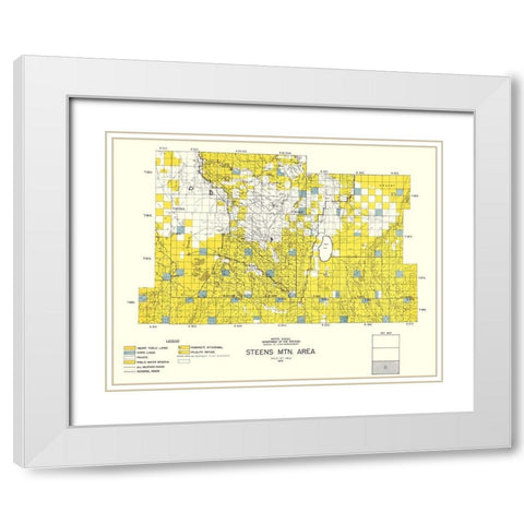 Steens Mountain Southern Oregon - DOI 1970 White Modern Wood Framed Art Print with Double Matting by DOI