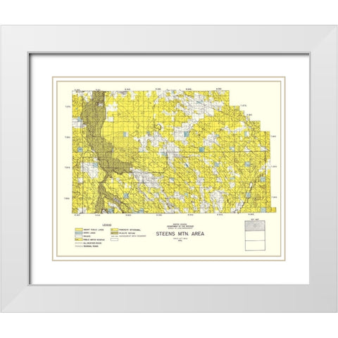 Steens Mountain North Oregon - DOI 1970 White Modern Wood Framed Art Print with Double Matting by DOI