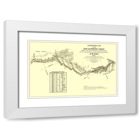 Oregon Trail Kansas 1 of 7 - Fremont 1846 White Modern Wood Framed Art Print with Double Matting by Fremont
