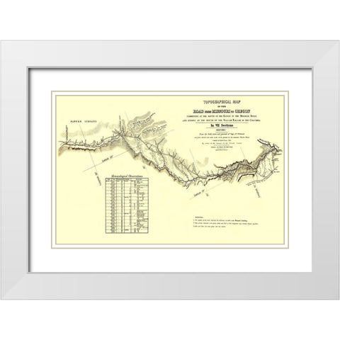 Oregon Trail Kansas 1 of 7 - Fremont 1846 White Modern Wood Framed Art Print with Double Matting by Fremont