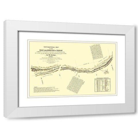 Oregon Trail Nebraska 2 of 7 - Fremont 1846 White Modern Wood Framed Art Print with Double Matting by Fremont