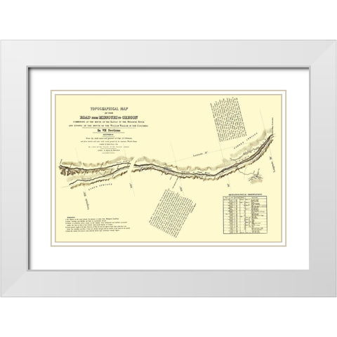 Oregon Trail Nebraska 2 of 7 - Fremont 1846 White Modern Wood Framed Art Print with Double Matting by Fremont
