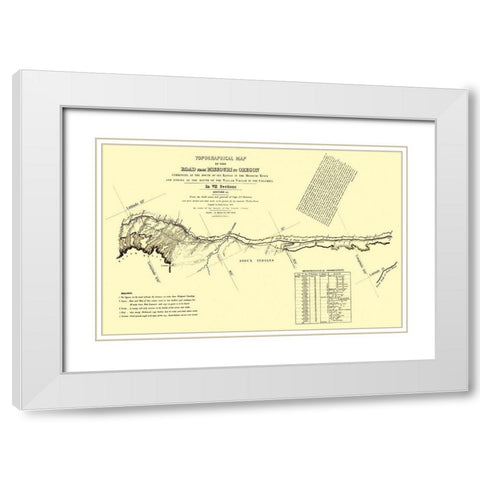 Oregon Trail Wyoming 3 of 7 - Fremont 1846 White Modern Wood Framed Art Print with Double Matting by Fremont