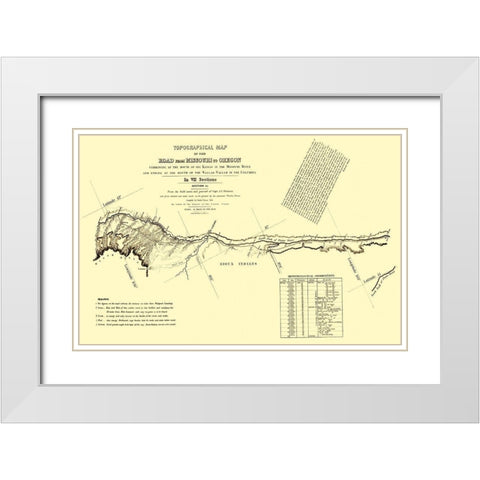 Oregon Trail Wyoming 3 of 7 - Fremont 1846 White Modern Wood Framed Art Print with Double Matting by Fremont