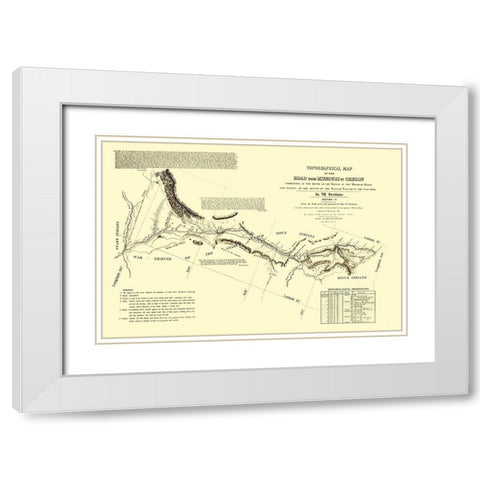 Oregon Trail Wyoming 4 of 7 - Fremont 1846 White Modern Wood Framed Art Print with Double Matting by Fremont