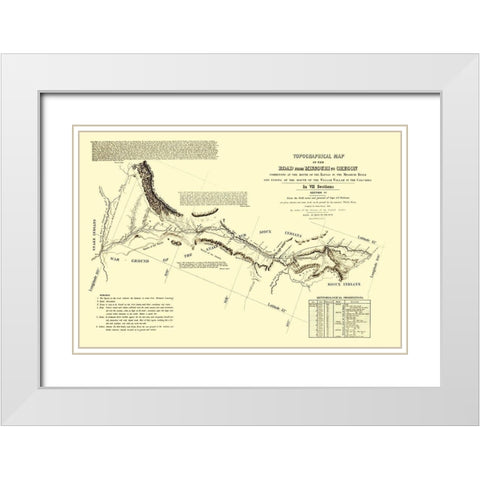 Oregon Trail Wyoming 4 of 7 - Fremont 1846 White Modern Wood Framed Art Print with Double Matting by Fremont