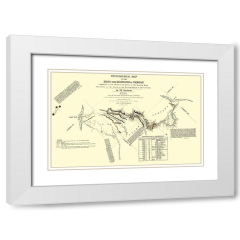 Oregon Trail Idaho 5 of 7 - Fremont 1846 White Modern Wood Framed Art Print with Double Matting by Fremont