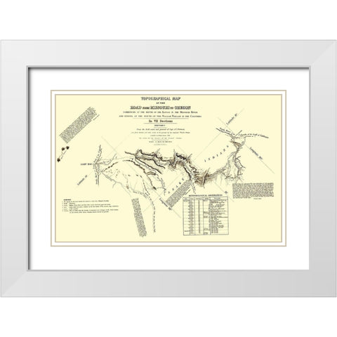 Oregon Trail Idaho 5 of 7 - Fremont 1846 White Modern Wood Framed Art Print with Double Matting by Fremont