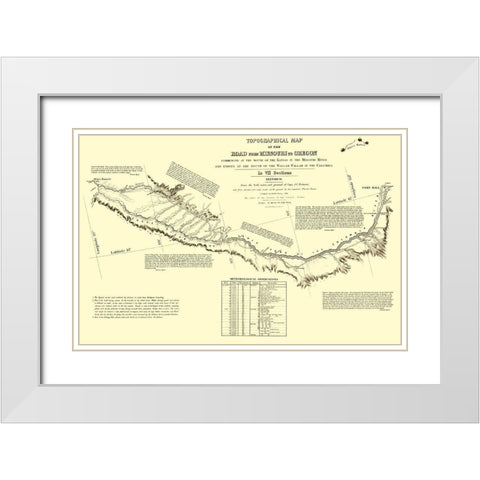 Oregon Trail Idaho 6 of 7 - Fremont 1846 White Modern Wood Framed Art Print with Double Matting by Fremont