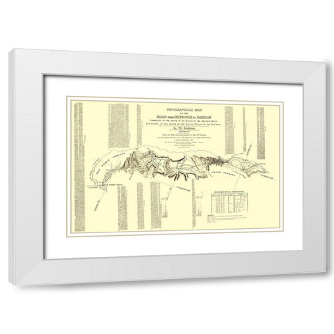 Oregon Trail Idaho 7 of 7 - Fremont 1846 White Modern Wood Framed Art Print with Double Matting by Fremont