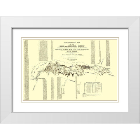 Oregon Trail Idaho 7 of 7 - Fremont 1846 White Modern Wood Framed Art Print with Double Matting by Fremont