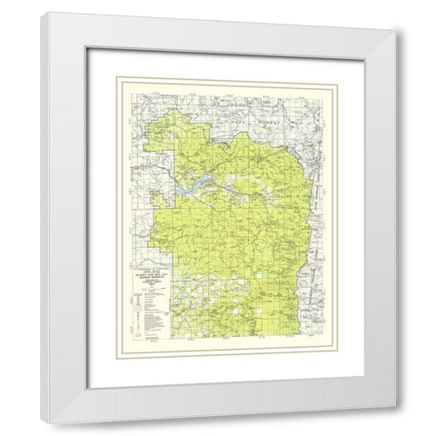 Willamette National Forest Oregon - USDA 1964 White Modern Wood Framed Art Print with Double Matting by USDA