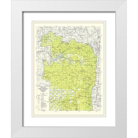 Willamette National Forest Oregon - USDA 1964 White Modern Wood Framed Art Print with Double Matting by USDA