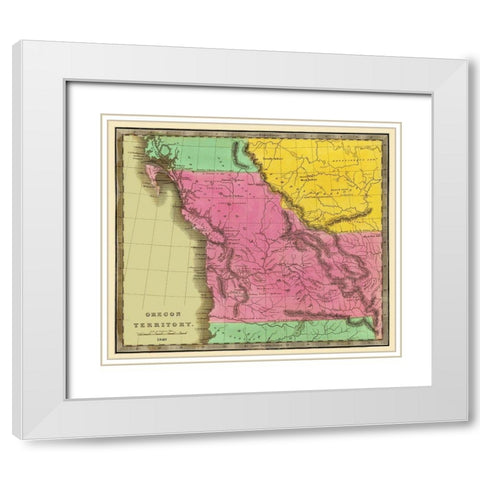 Oregon Territory - Greenleaf 1840 White Modern Wood Framed Art Print with Double Matting by Greenleaf