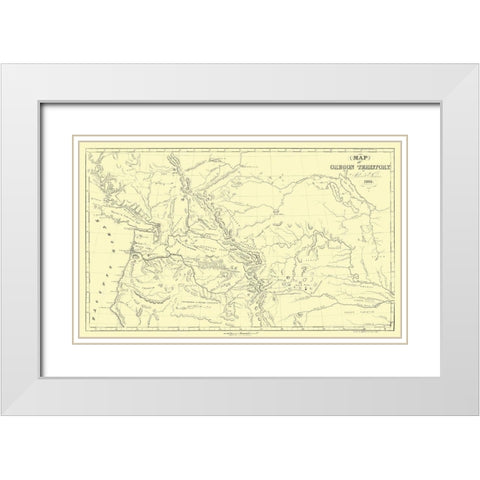 Oregon Territory - Parker 1838 White Modern Wood Framed Art Print with Double Matting by Parker