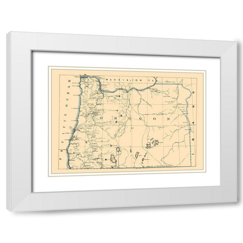 Oregon - Holdredge 1866 White Modern Wood Framed Art Print with Double Matting by Holdredge