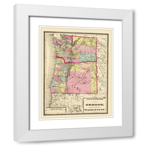 Oregon, Washington - Baltimore 1873 White Modern Wood Framed Art Print with Double Matting by Baltimore
