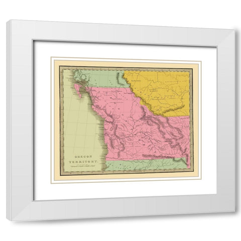 Oregon Territory - Battleboro 1840 White Modern Wood Framed Art Print with Double Matting by Battleboro